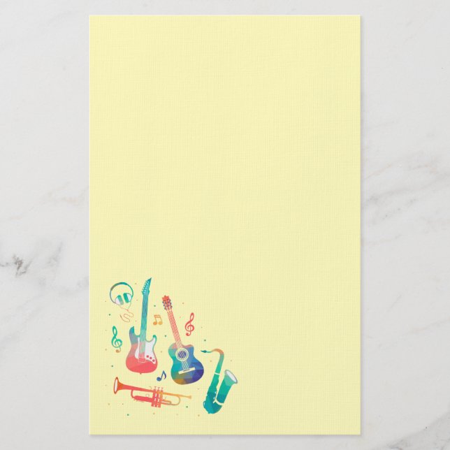 Modern cute music instruments stationery (Front)