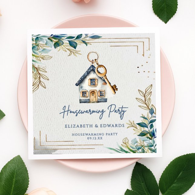 Modern Cute New Home Housewarming Party Napkin (Creator Uploaded)