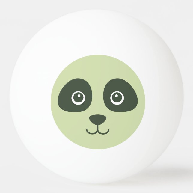 Modern Cute Panda Face Light Green Ping Pong Ball (Front)