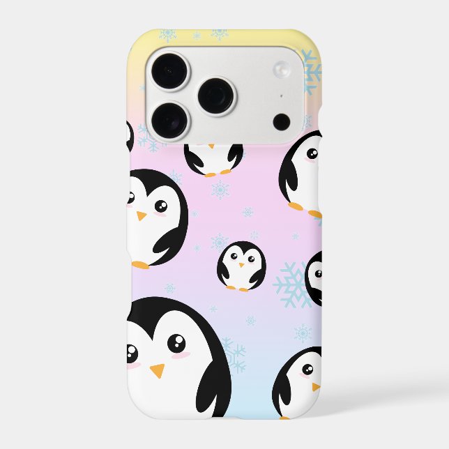 Modern cute pastel penguin gradient pattern (Back)