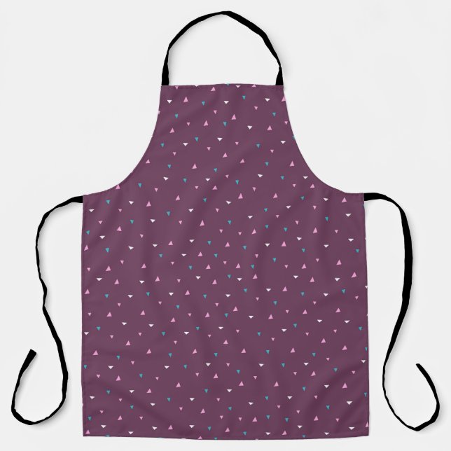 Modern cute pattern with triangles. Vintage illust Apron (Front)