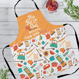 Modern Cute Peach Kitchen Tools Cooking Utensils  Apron