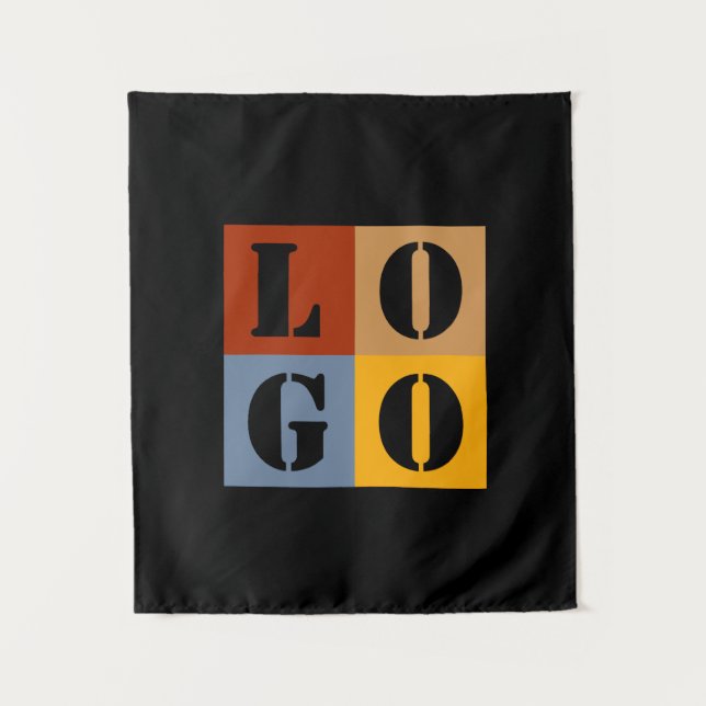 Modern Cute Personalised Gifts Black Simple Tapestry (Front)