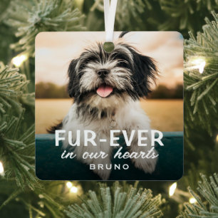 Modern Cute Photo Dog Memorial Keepsake Metal Tree Decoration