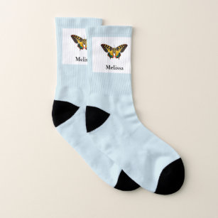 Modern Cute Photography Butterfly Add Name Socks