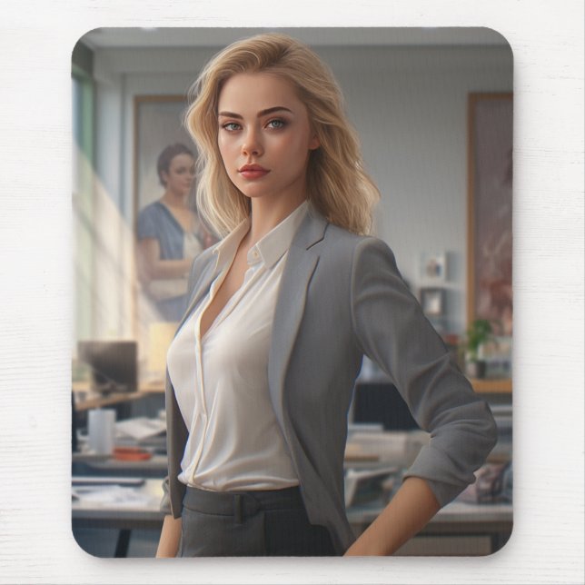 Modern Cute Pink Girl Boss best Girly Gift  Mouse Mat (Front)