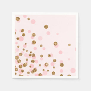 Modern Cute Pink Gold Glitter Birthday Party Napkin
