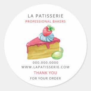 Modern Cute Pink Pastry Bakery Box Seals