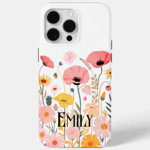 Modern cute pink spring flowers Case-Mate iPhone c 15 Pro Max Case