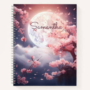 Modern Cute pink watercolor floral Personalized  Notebook