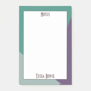 Modern Cute Purple Green Colourful Monogrammed Post-it Notes