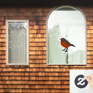 Modern cute robin window cling