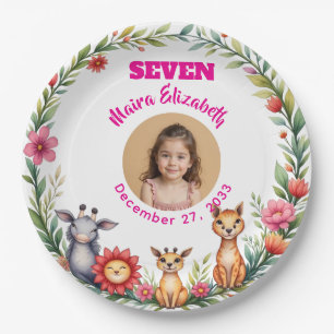 Modern Cute Safari Photo Plate Kids Birthday Party