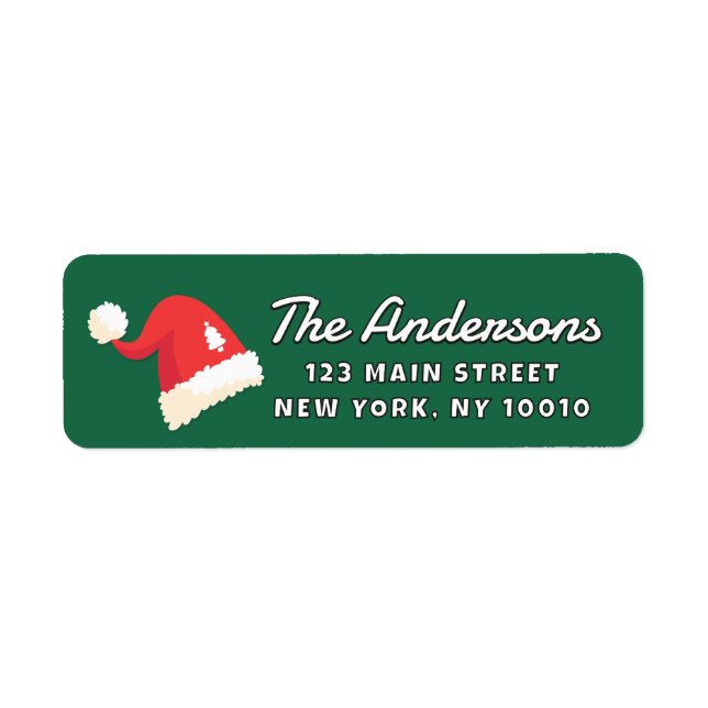 Modern Cute Santa Hats Custom Return Address (Front)
