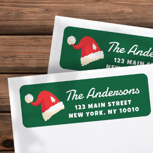 Modern Cute Santa Hats Custom Return Address