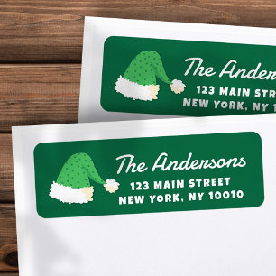 Modern Cute Santa Hats Custom Return Address
