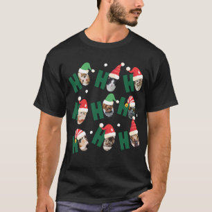 Modern Cute Santa Hats Nine Family Pets' Photos T-Shirt
