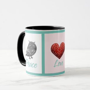 Modern cute scandinavian peace love joy Christmas Mug