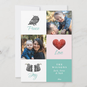 Modern Cute Scandinavian Photo Christmas Holiday Card