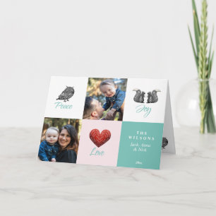 Modern Cute Scandinavian Photo Christmas Holiday Card