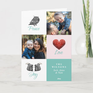 Modern Cute Scandinavian Photo Christmas Holiday Card