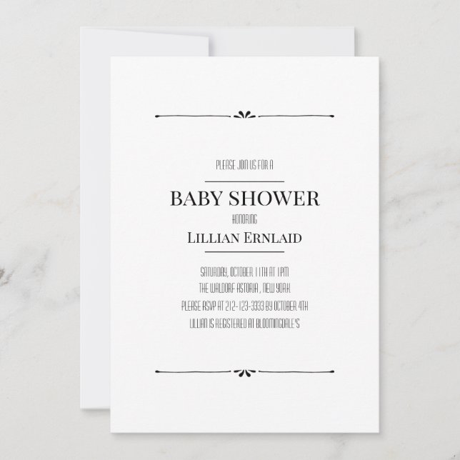 Modern cute simple gender neutral baby shower invitation (Front)