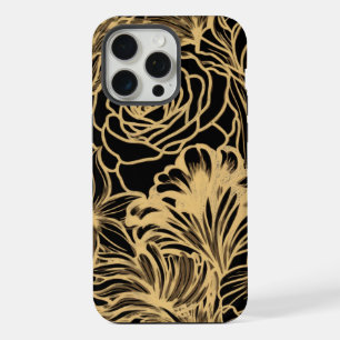 Modern cute simple glittery florals iPhone 15 pro max case