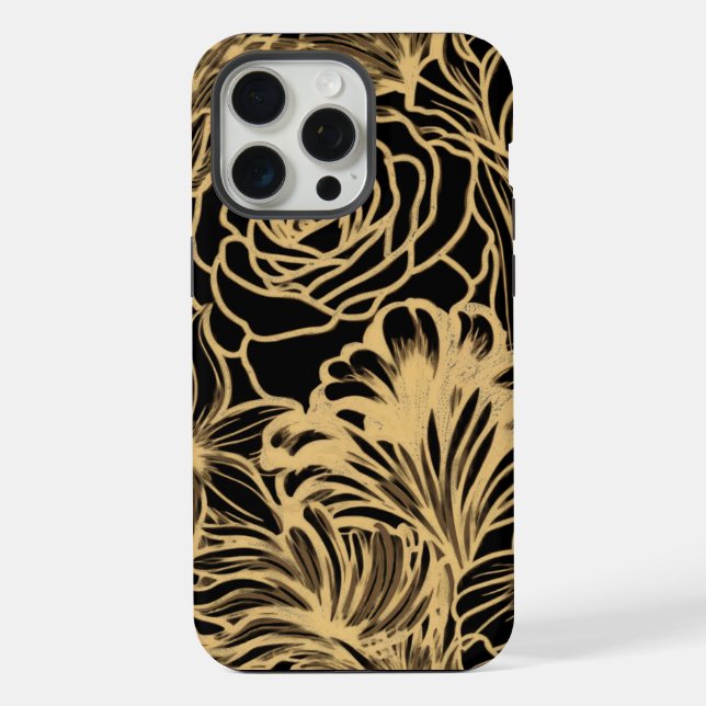 Modern cute  simple glittery florals  iPhone case (Back)