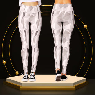 Modern Cute Sliver Grey Geometric Pattern Unique Leggings