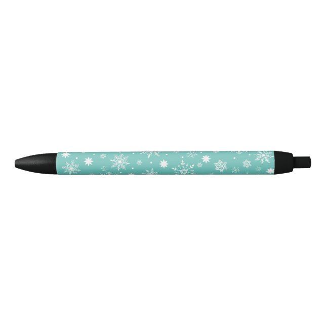 Modern Cute snowflakes pattern  Black Ink Pen (Front)