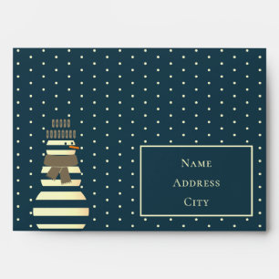 Modern cute snowman illustration christmas  envelope
