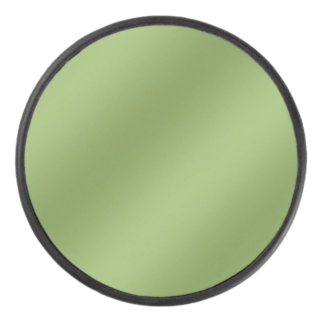 Modern cute Solid Green gradient Wave pattern Hockey Puck (Front)
