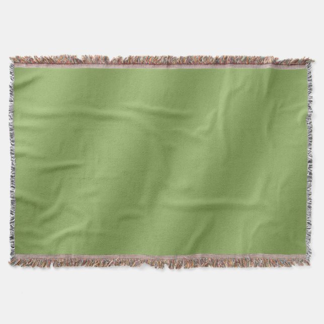 Modern cute Solid Green gradient Wave pattern Throw Blanket (Front)