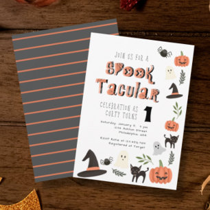 Modern Cute Spooktacular Halloween Birthday Invitation