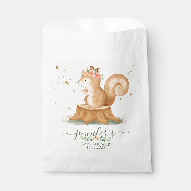 Modern Cute Squirrel wildlife farm forest animal Favour Bags (Front)