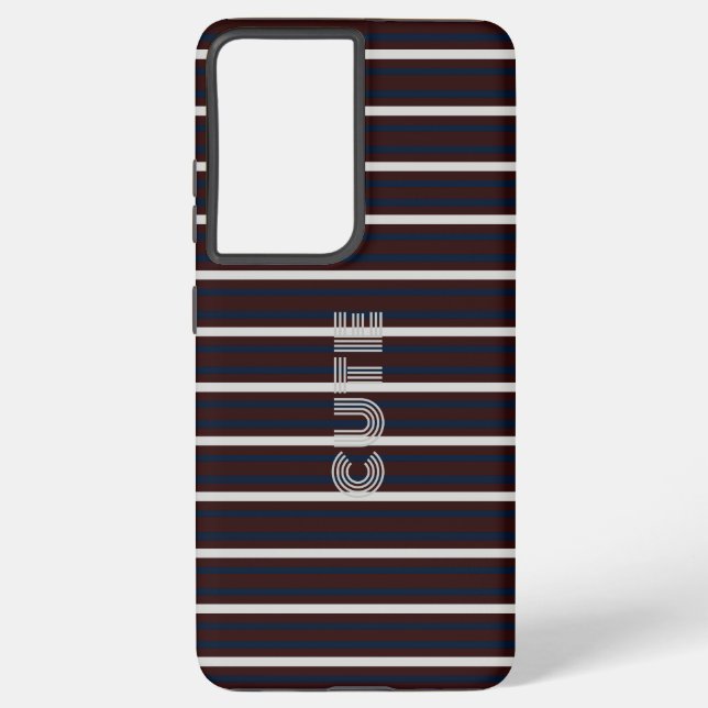 Modern Cute Striped  Samsung Galaxy S21 Ultra Case (Back)