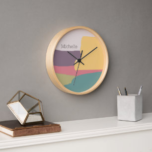 Modern Cute Summer Colours Splash Clock