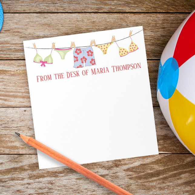 Modern Cute Summer Swimsuits Minimalist Fun Notepad (Creator Uploaded)