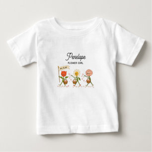 Modern Cute Trendy Wedding Custom Flower Girl Baby T-Shirt