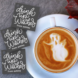 Modern Cute Typography Funny Halloween Quote Favour Tags