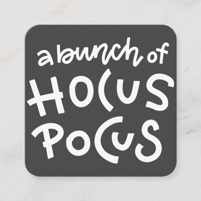 Modern Cute Typography Hocus Pocus Halloween Enclosure Card (Front)