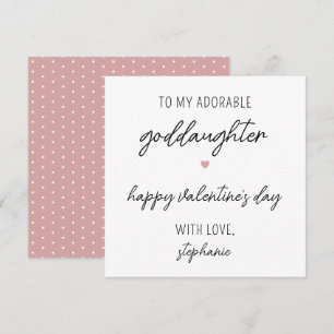 Modern Cute Valentine's Day Card for Goddaughter