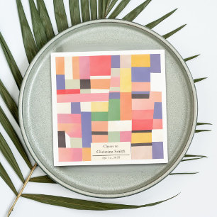 Modern Cute Vivid Color Blocks Retirement Party Napkin