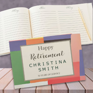 Modern Cute Vivid Colour Blocks Retirement Party Guest Book