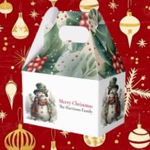 Modern Cute Watercolor Christmas Snow man Wishes