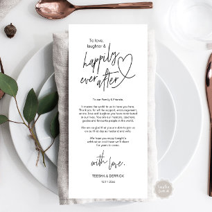 Modern cute, Wedding Place Setting Thank You Card