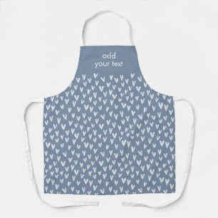 Modern Cute White Girly Small Hearts Pattern Apron