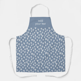 Modern Cute White Girly Small Hearts Pattern Apron