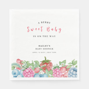 Modern Cute Wild Berry Sweet Baby Shower Napkin