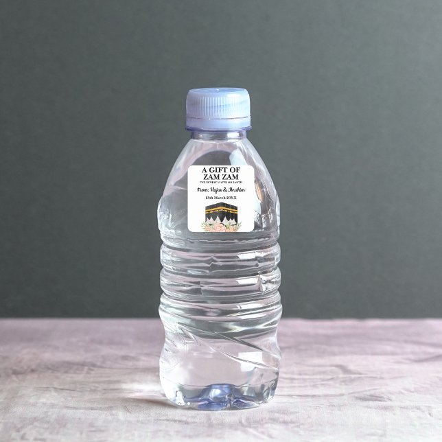 Modern Cute Zam Zam Muslim Water Hajj Umrah Gift Square Sticker (Creator Uploaded)